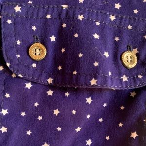 Blue with white stars dress ( or top ), drawstring empire waste, LIKE NEW